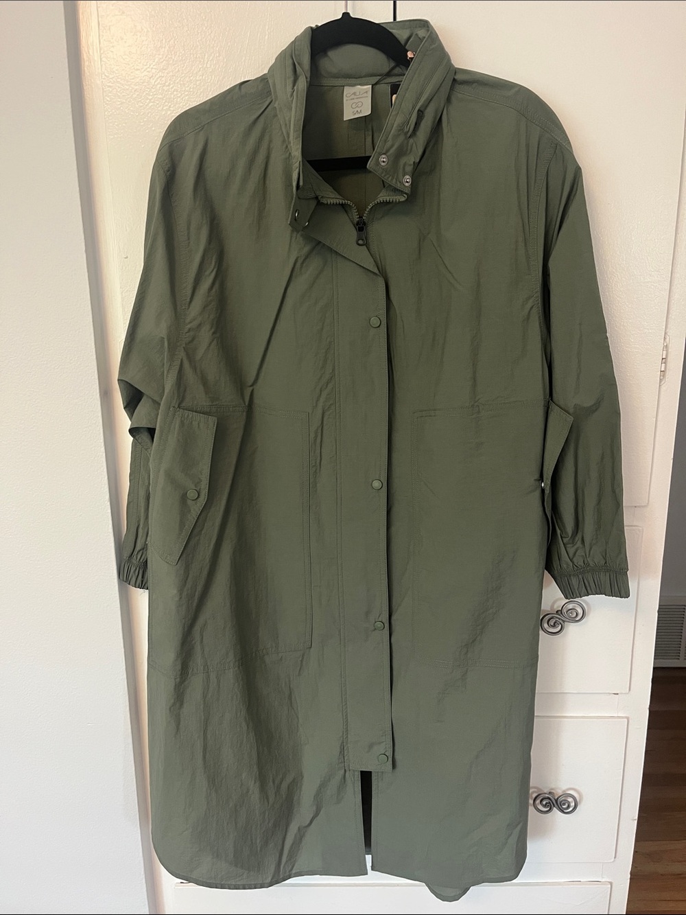 NWT CALIA by Carrie Underwood Olive Trench Water Repellent Coat Size S/M